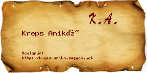 Kreps Anikó névjegykártya